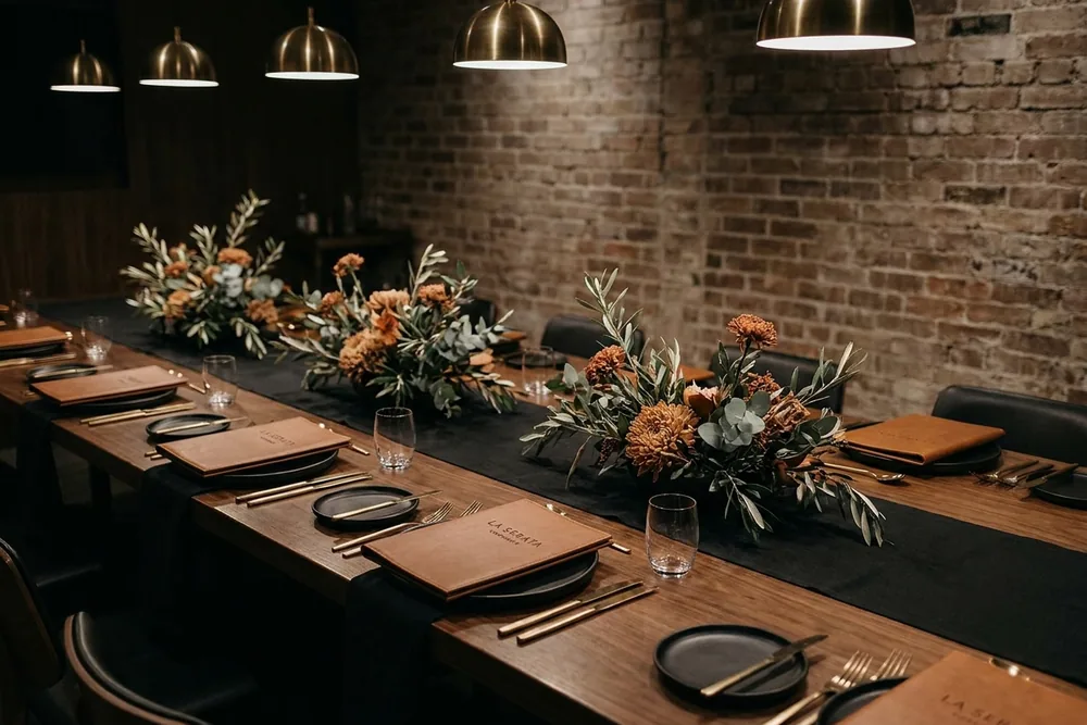 Cena de empresa en salón privado